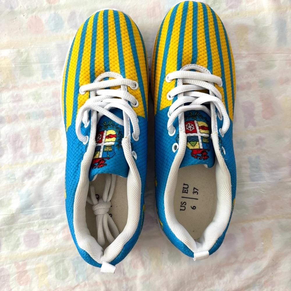 NWOT Aruba Special Sneakers Blue and Yellow Athletic Sneakers SZ 6 - Picture 11 of 13